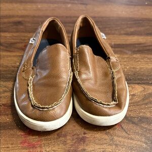 Sperry Tan Leather Slip-On Boat Shoes